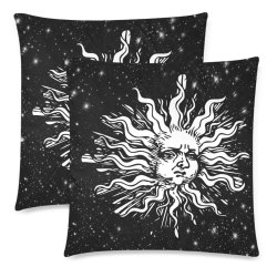 Mystic Sun Custom Zippered Pillow Cases 18"x 18" (Twin Sides) (Set of 2)