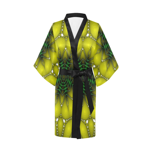 Black Web Kimono Robe