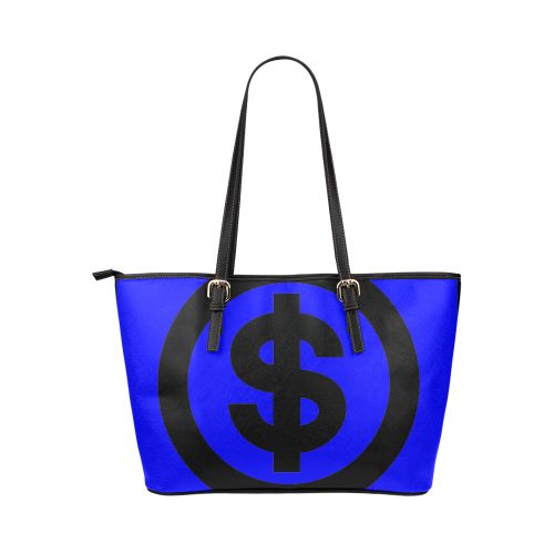 DOLLAR SIGNS 2 Leather Tote Bag/Large (Model 1651)