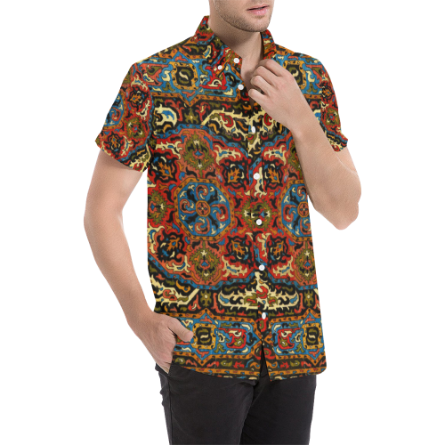 Azerbaijan Pattern 2 Men's All Over Print Short Sleeve Shirt (Model T53)