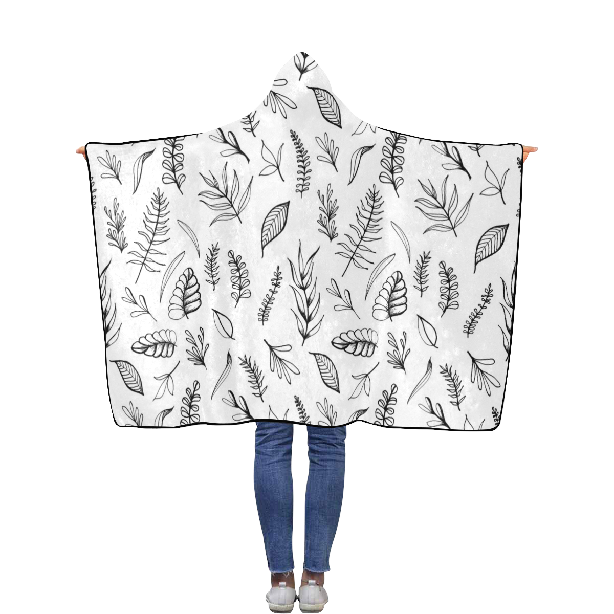 DANCING LEAVES Flannel Hooded Blanket 40''x50''