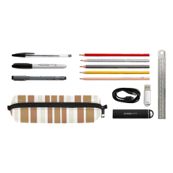 Gold Sienna Stripes Pencil Pouch/Small (Model 1681)