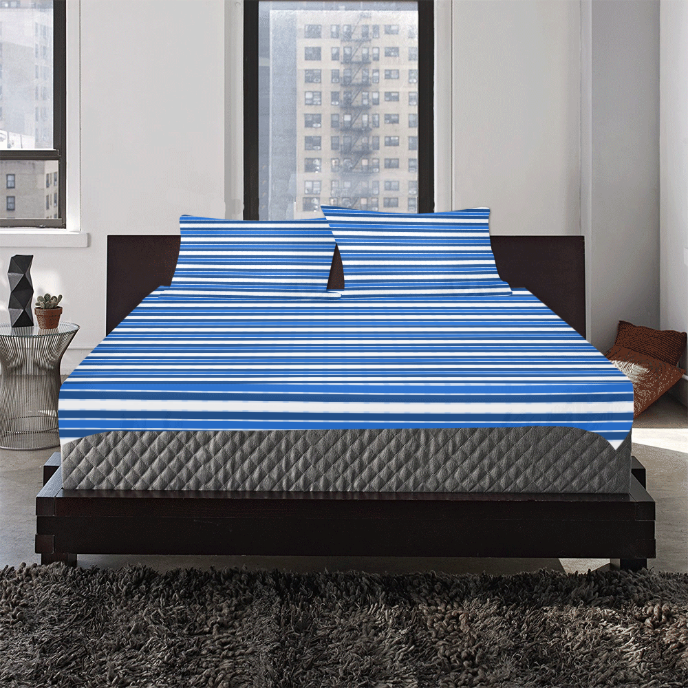 Blue Nautical Stripe RiverRun 3-Piece Bedding Set