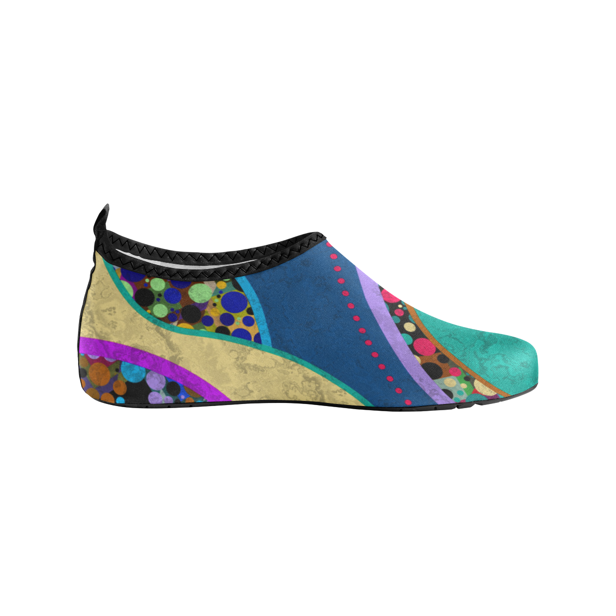 Abstract Pattern Mix - Dots And Colors 1 Women's Slip-On Water Shoes (Model 056)