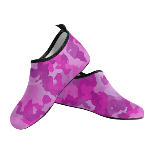 camouflage hot pink Women's Slip-On Water Shoes (Model 056)