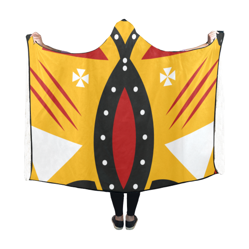 kuba tribal Hooded Blanket 60''x50''