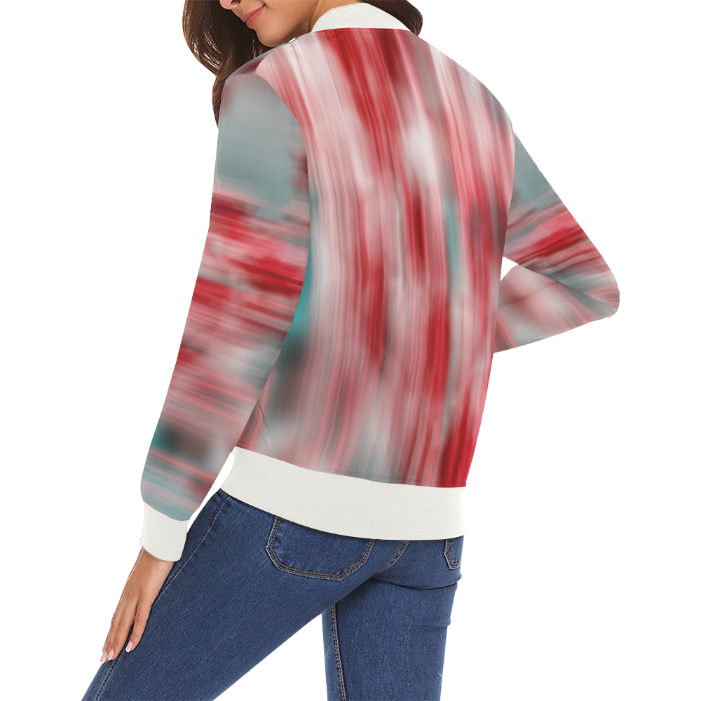 Flowers All Over Print Bomber Jacket for Women (Model H19)