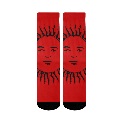 GOD Men Mid Socks Red & Black Mid-Calf Socks (Black Sole)