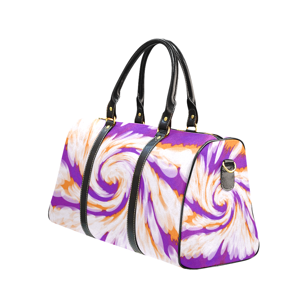 Purple Orange Tie Dye Swirl Abstract New Waterproof Travel Bag/Large (Model 1639)