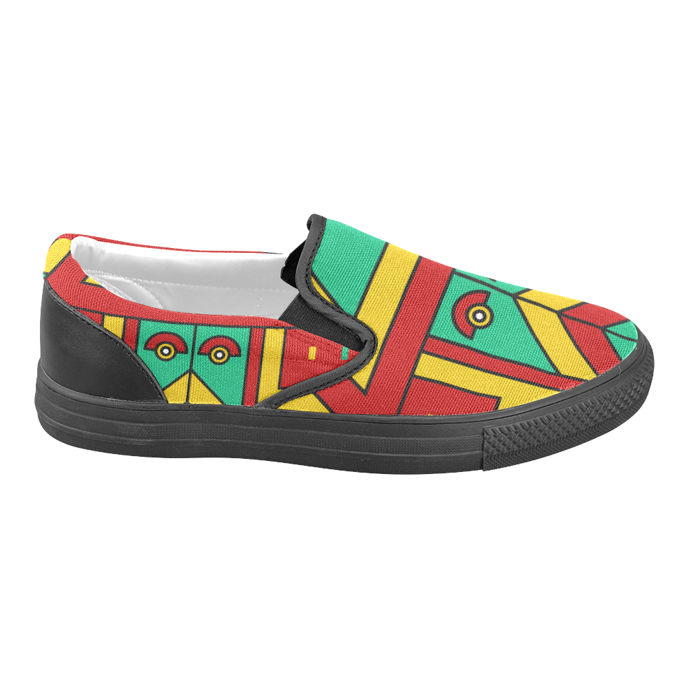 Aztec Spiritual Tribal Slip-on Canvas Shoes for Men/Large Size (Model 019)