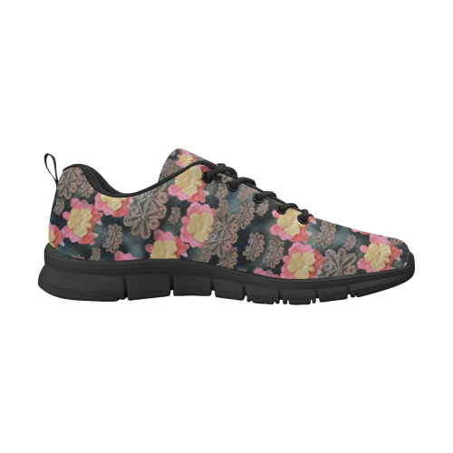Heavy Metal meets power of the big flower Women's Breathable Running Shoes (Model 055)