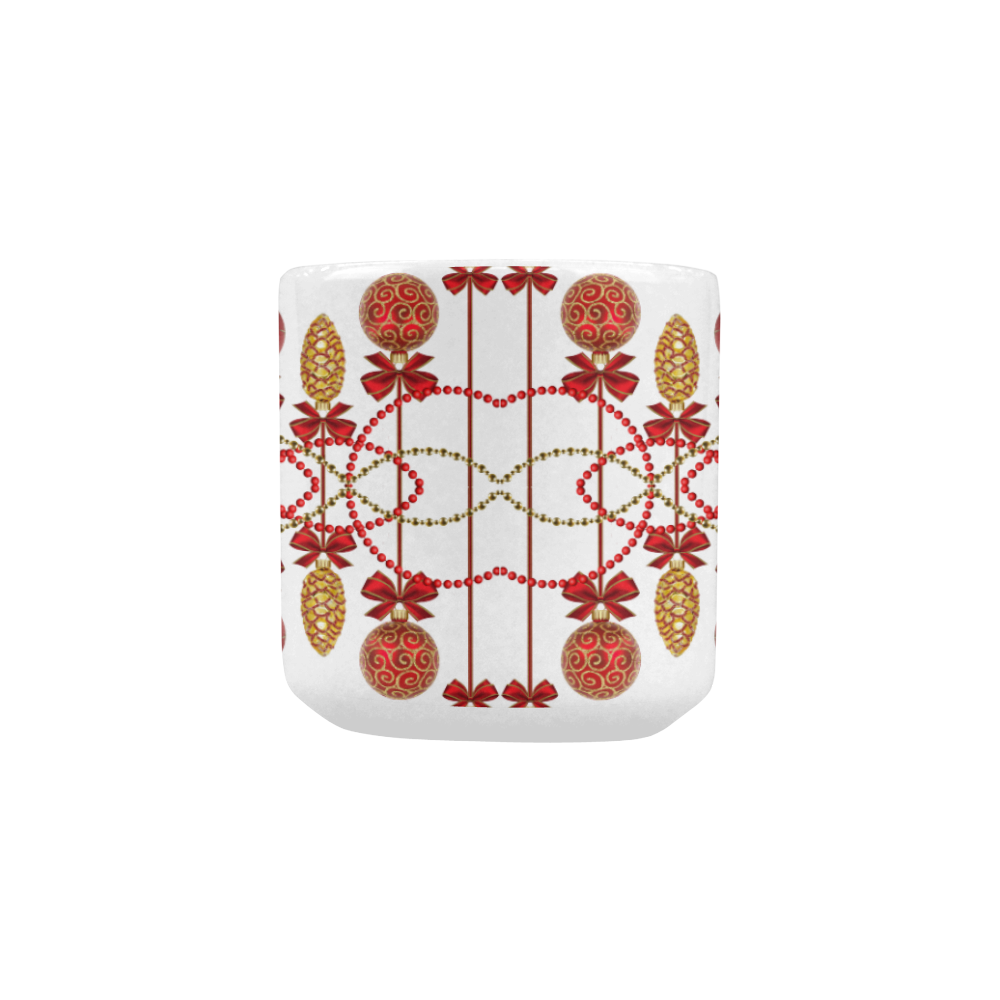 Red and Gold Christmas Ornaments Heart-shaped Morphing Mug