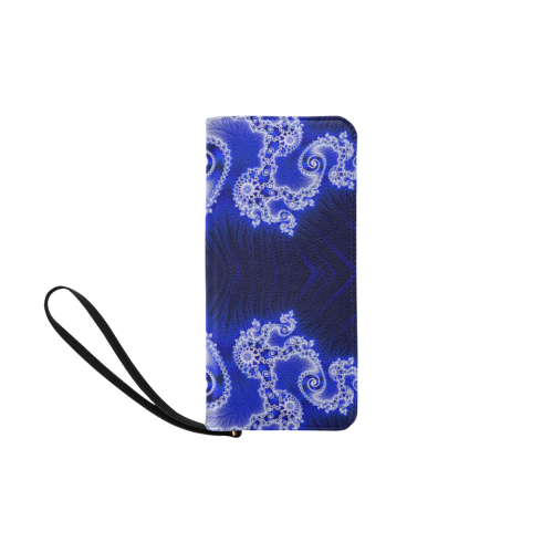 Blue and White Hearts  Lace Fractal Abstract Women's Clutch Purse (Model 1637)