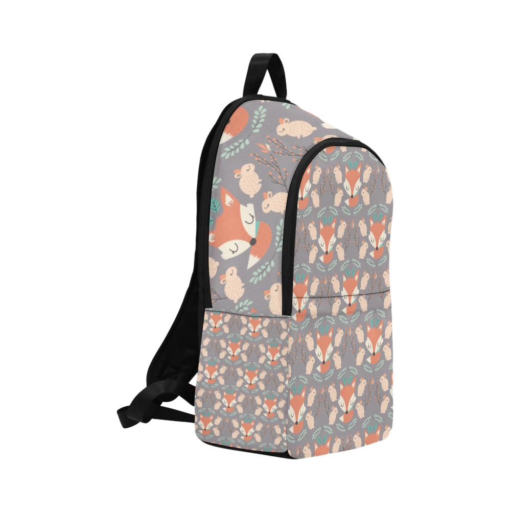 Foxes and bunnies Fabric Backpack for Adult (Model 1659)