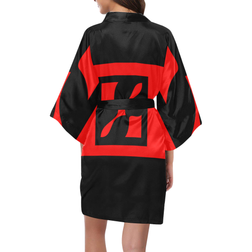 black ivolve in red Kimono Robe