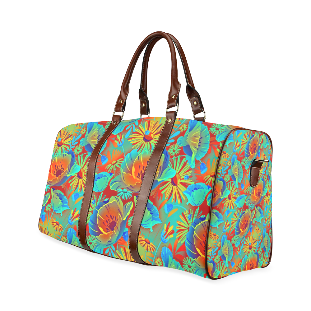 bright tropical floral Waterproof Travel Bag/Small (Model 1639)