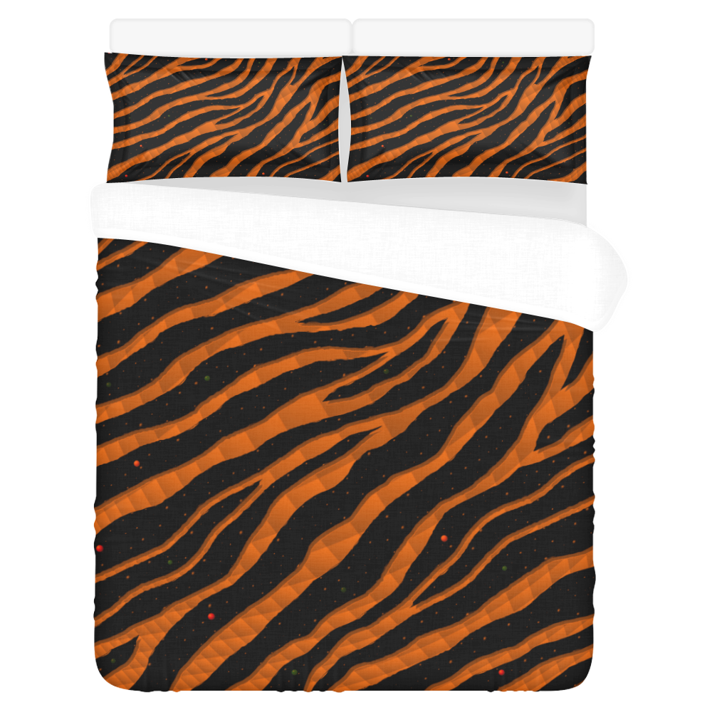 Ripped SpaceTime Stripes - Orange 3-Piece Bedding Set