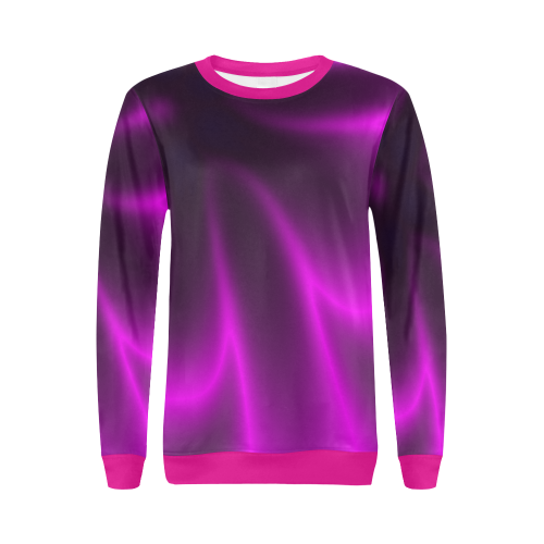 Purple Blossom All Over Print Crewneck Sweatshirt for Women (Model H18)