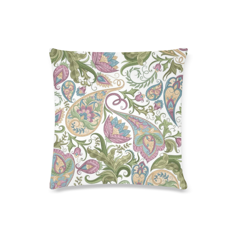Colorful Paisley Pattern Custom Zippered Pillow Case 16"x16"(Twin Sides)