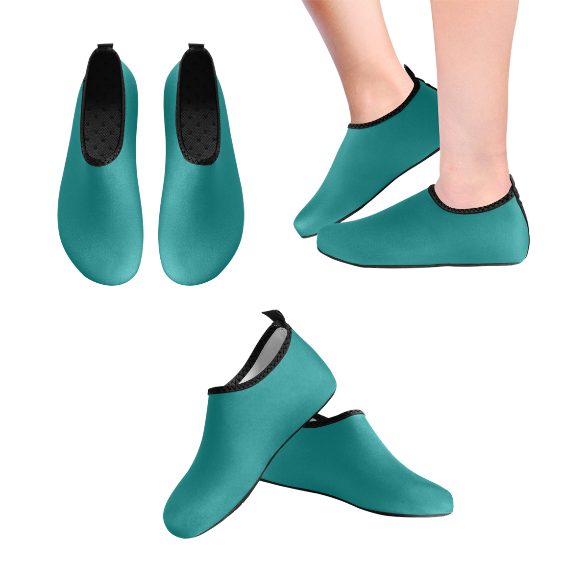 color teal Kids' Slip-On Water Shoes (Model 056)