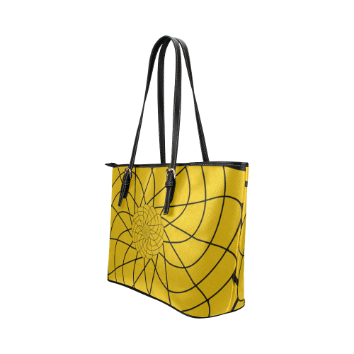 Flower spiral Leather Tote Bag/Small (Model 1651)