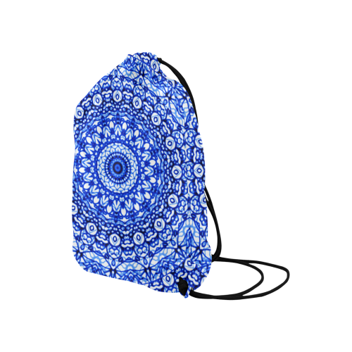 Blue Mandala Mehndi Style G403 Medium Drawstring Bag Model 1604 (Twin Sides) 13.8"(W) * 18.1"(H)