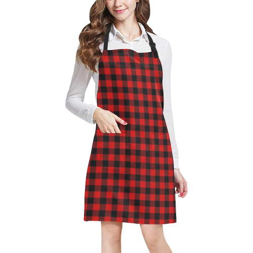LUMBERJACK Squares Fabric - red black All Over Print Apron