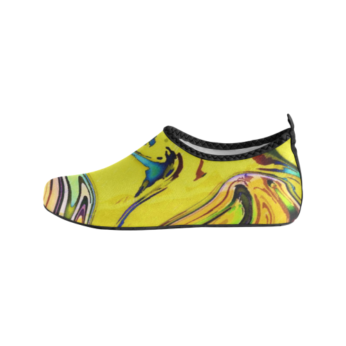 Yellow marble Women's Slip-On Water Shoes (Model 056)