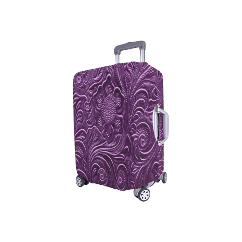 Embossed Purple Flowers Luggage Cover/Small 18"-21"