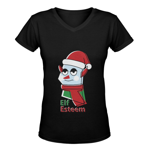 Elf Esteem CHRISTMAS Women's Deep V-neck T-shirt (Model T19)