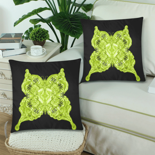 papillon 17 Custom Zippered Pillow Cases 18"x 18" (Twin Sides) (Set of 2)