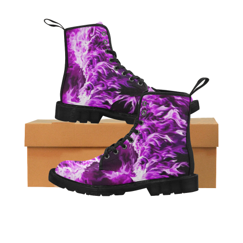 Violet Flame Purple Gothic Raver Martin Boots for Men (Black) (Model 1203H)