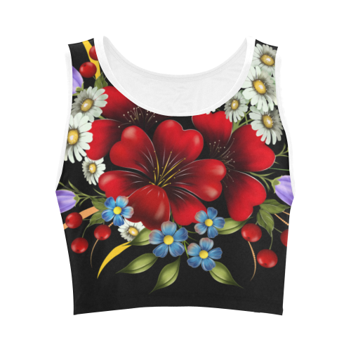 Bouquet Of Flowers Women's Crop Top (Model T42)