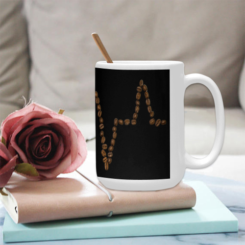 COFFEE HEARTBEAT Custom Ceramic Mug (15OZ)