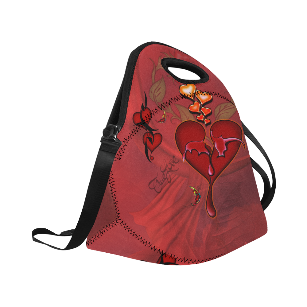 Wonderful hearts Neoprene Lunch Bag/Large (Model 1669)