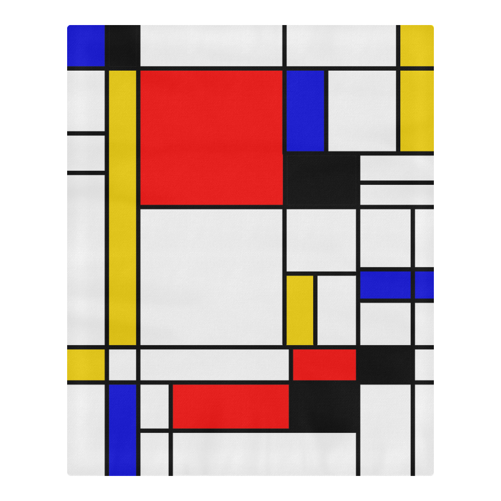 Bauhouse Composition Mondrian Style 3-Piece Bedding Set