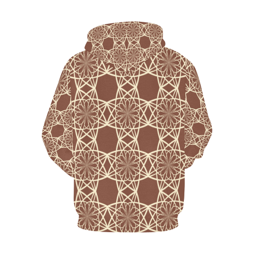 Brown and Beige Flowers Pattern All Over Print Hoodie for Men/Large Size (USA Size) (Model H13)
