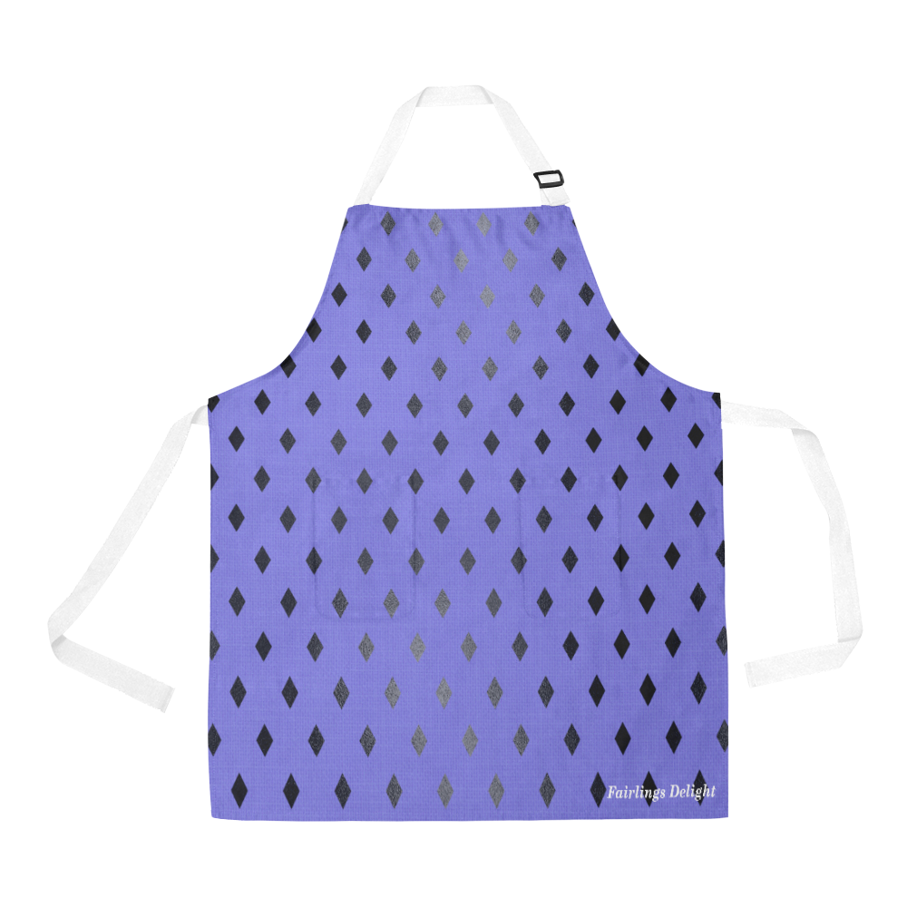 Fairlings Delight Royal Collection- Purple Black Diamonds 53086 All Over Print Apron All Over Print Apron