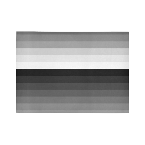 White, black, gray multicolored stripes Area Rug7'x5'