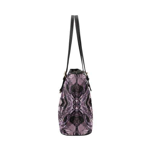 deep space pink Leather Tote Bag/Small (Model 1651)