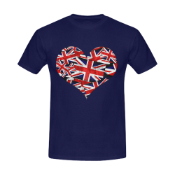 Union Jack British UK Flag Heart Men's Slim Fit T-shirt (Model T13)