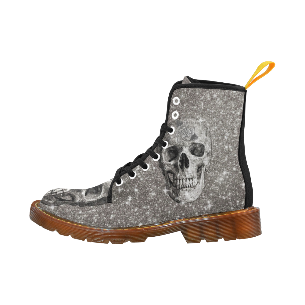 Modern sparkling Skull A by JamColors Martin Boots For Women Model 1203H