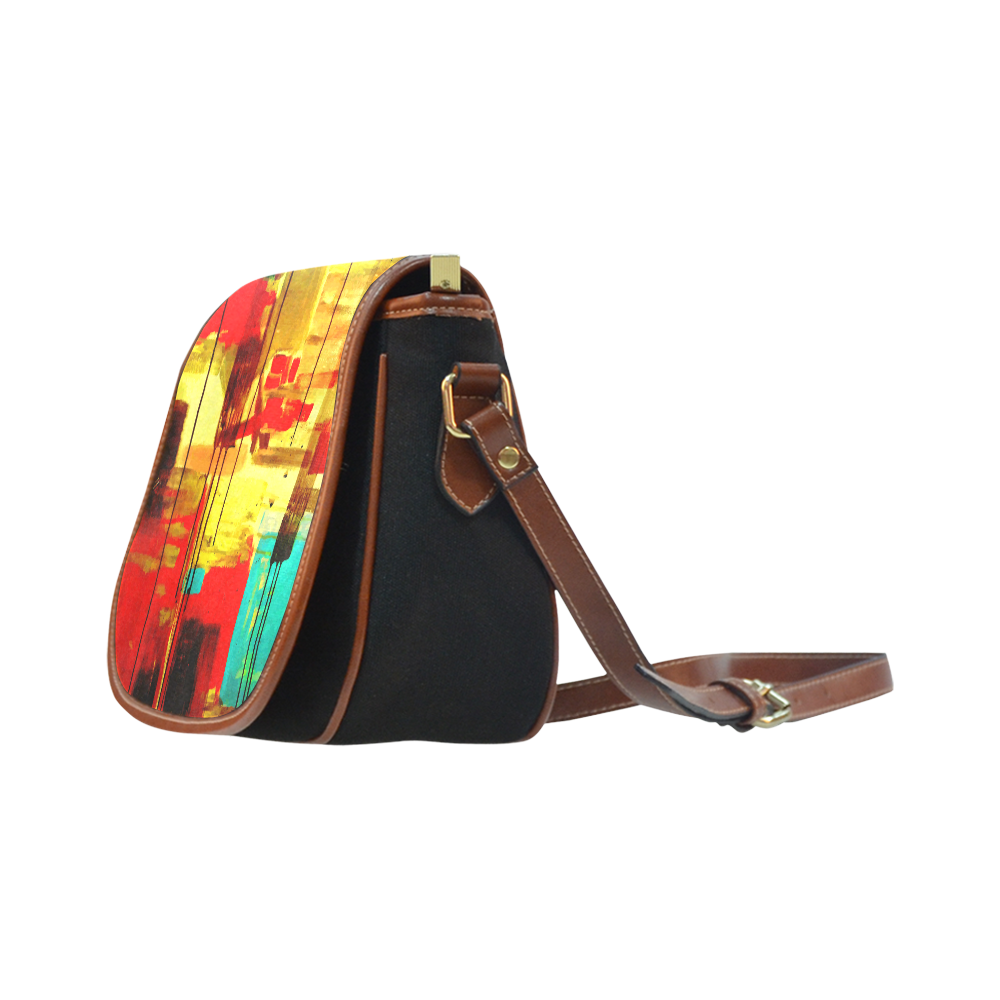 Acrylic Abstract Saddle Bag/Small (Model 1649)(Flap Customization)