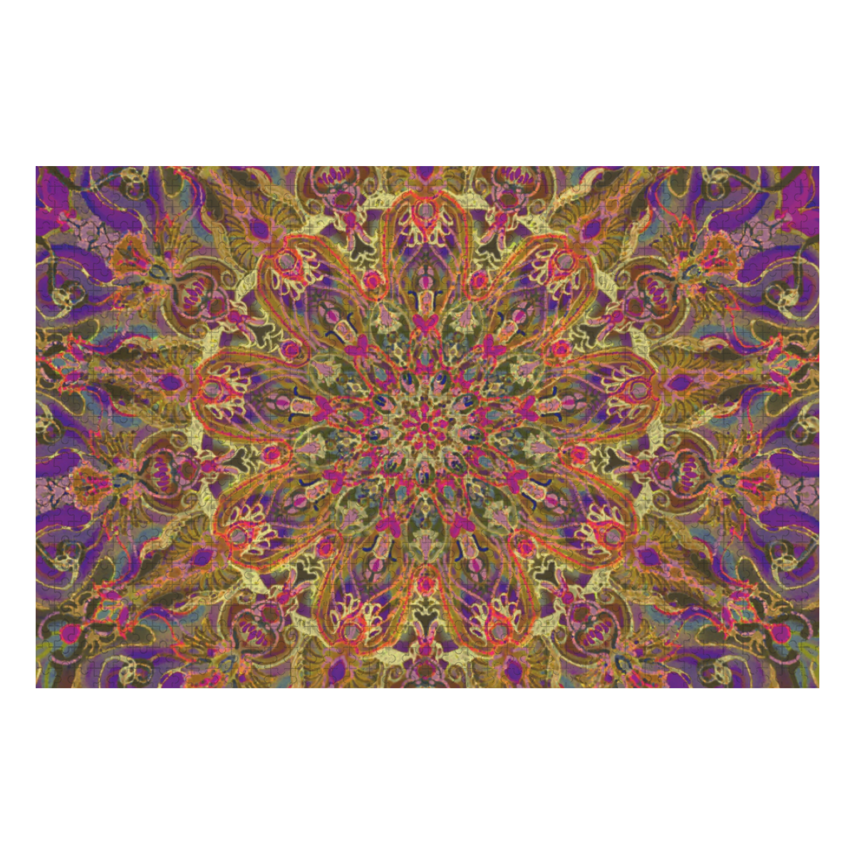 mandala 10 purple 1000-Piece Wooden Photo Puzzles