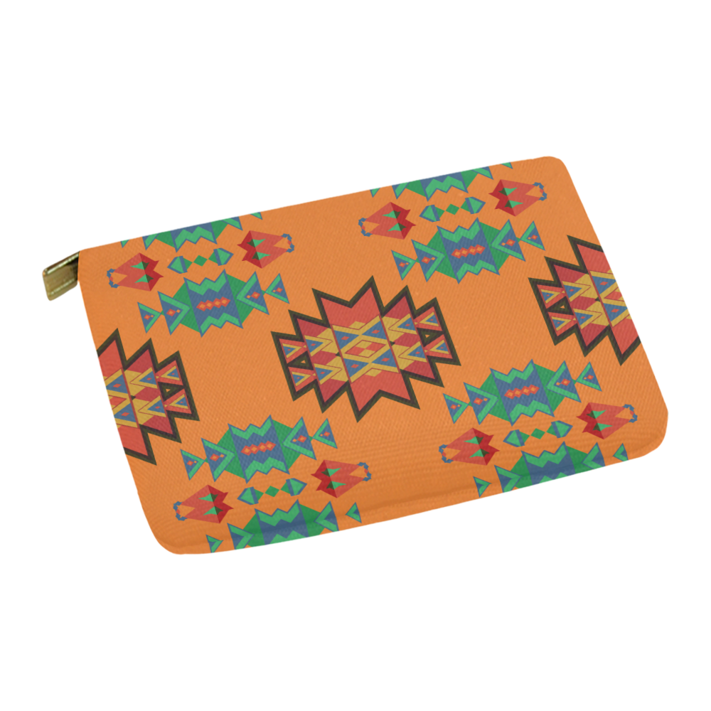 Misc shapes on an orange background Carry-All Pouch 12.5''x8.5''
