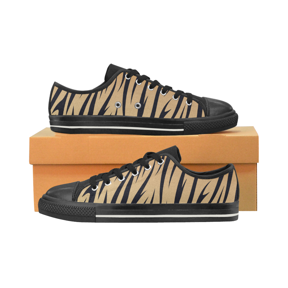 WILD Tiger Ceramics Low Top Canvas Shoes for Kid (Model 018)