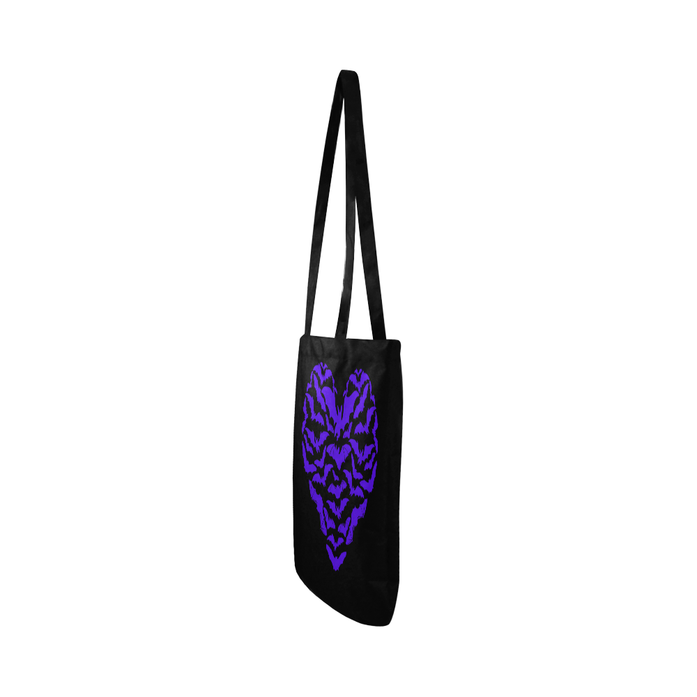 Purple bat on black tote Reusable Shopping Bag Model 1660 (Two sides)