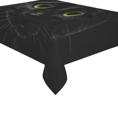 Black Cat Cotton Linen Tablecloth 60"x 84"