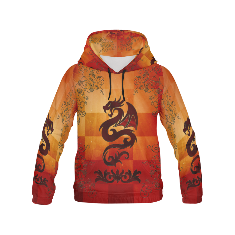 Tribal dragon  on vintage background All Over Print Hoodie for Men (USA Size) (Model H13)