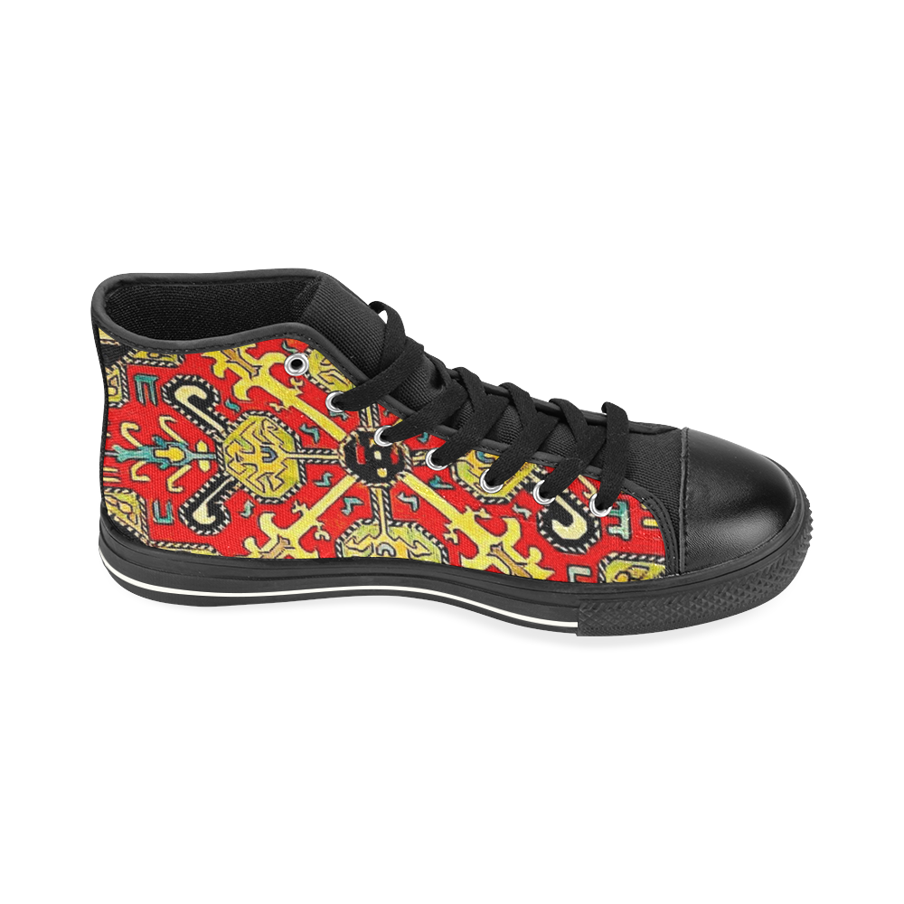 Armenian Folk Art High Top Canvas Women's Shoes/Large Size (Model 017)
